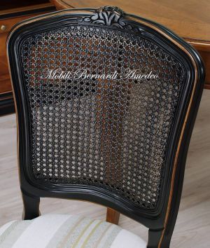 SE09 SN Parisian Chair Lacquered Black Worn Upholstered Seat 03
